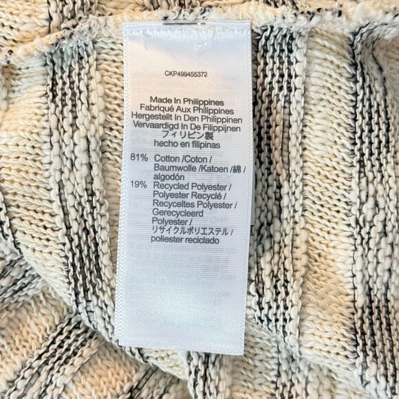 MADEWELL Crewneck Sweater Vest Stripe S Natural Knit Tank Button Up NWT B47 - Picture 6 of 7